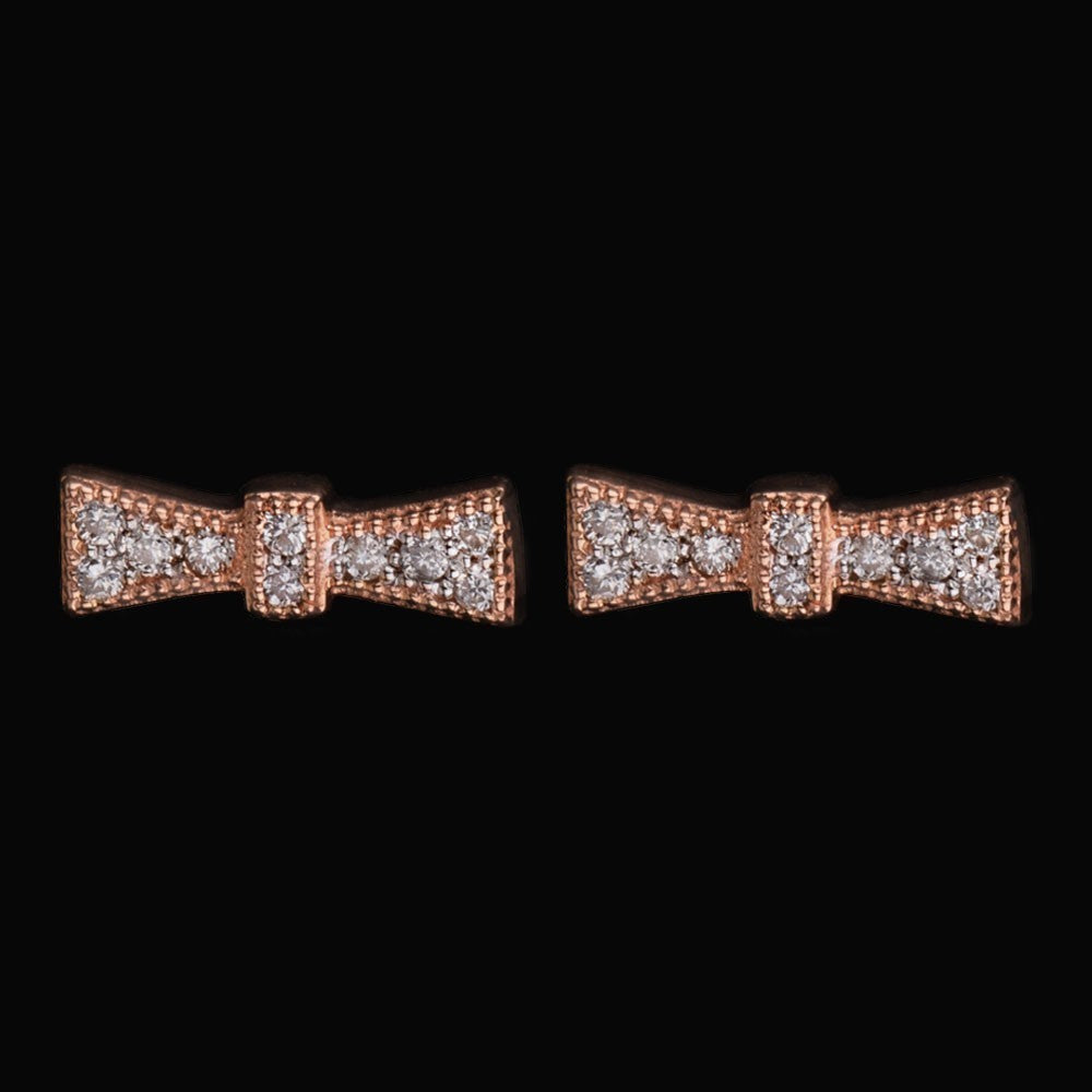 18K Rose Gold Diamond Earrings - 0.11ct SI2-I1-GH