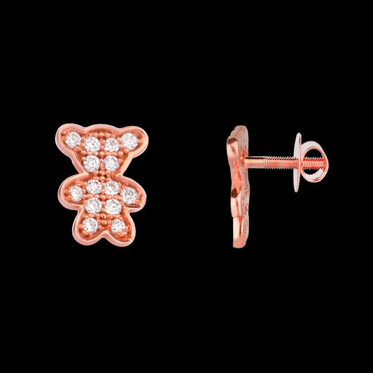 18K Rose Gold Diamond Earrings - 0.13ct VS-IJ