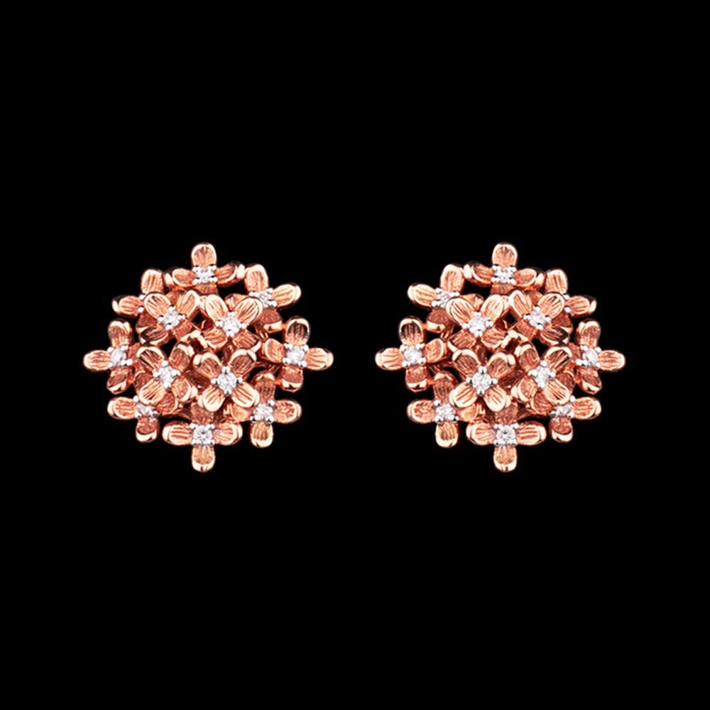 18K Rose Gold Diamond Earrings - 0.14ct SI-GH