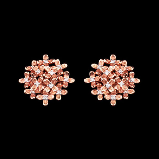 18K Rose Gold Diamond Earrings - 0.14ct SI-GH