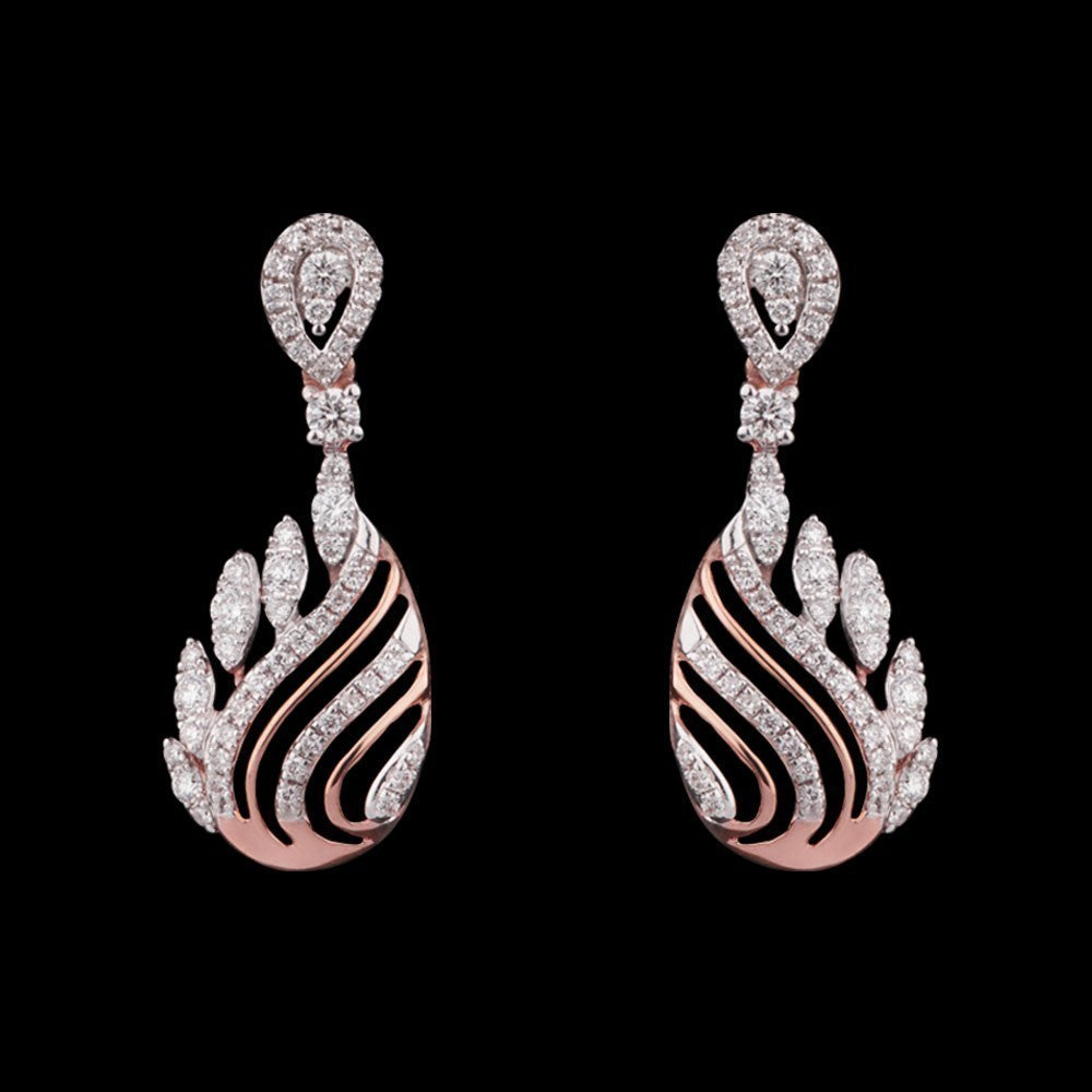 18K Rose Gold Diamond Earrings - 0.48ct SI-GH