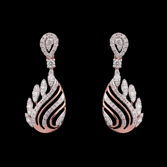18K Rose Gold Diamond Earrings - 0.48ct SI-GH