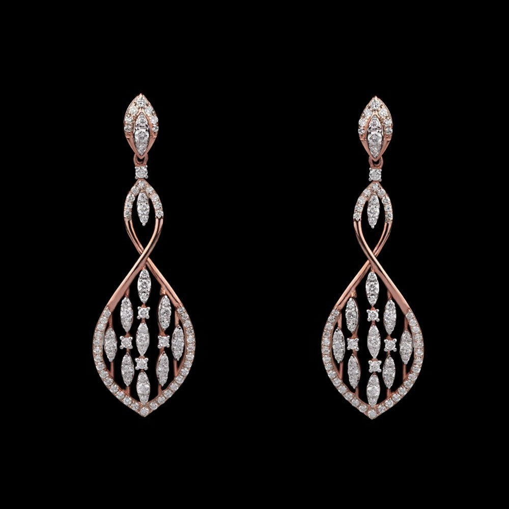 18K Rose Gold Diamond Earrings - 1.17ct SI-GH