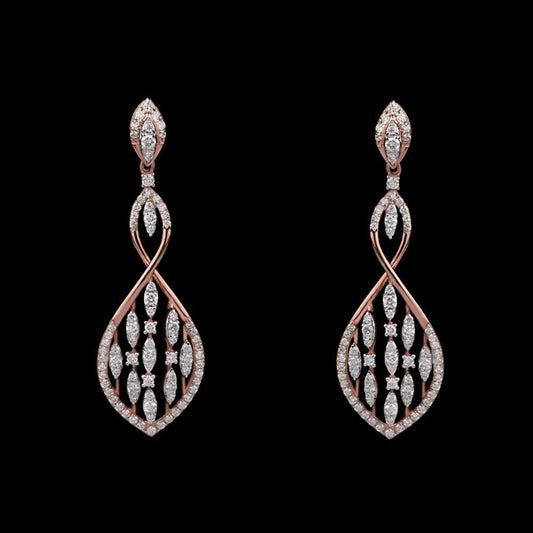 18K Rose Gold Diamond Earrings - 1.17ct SI-GH