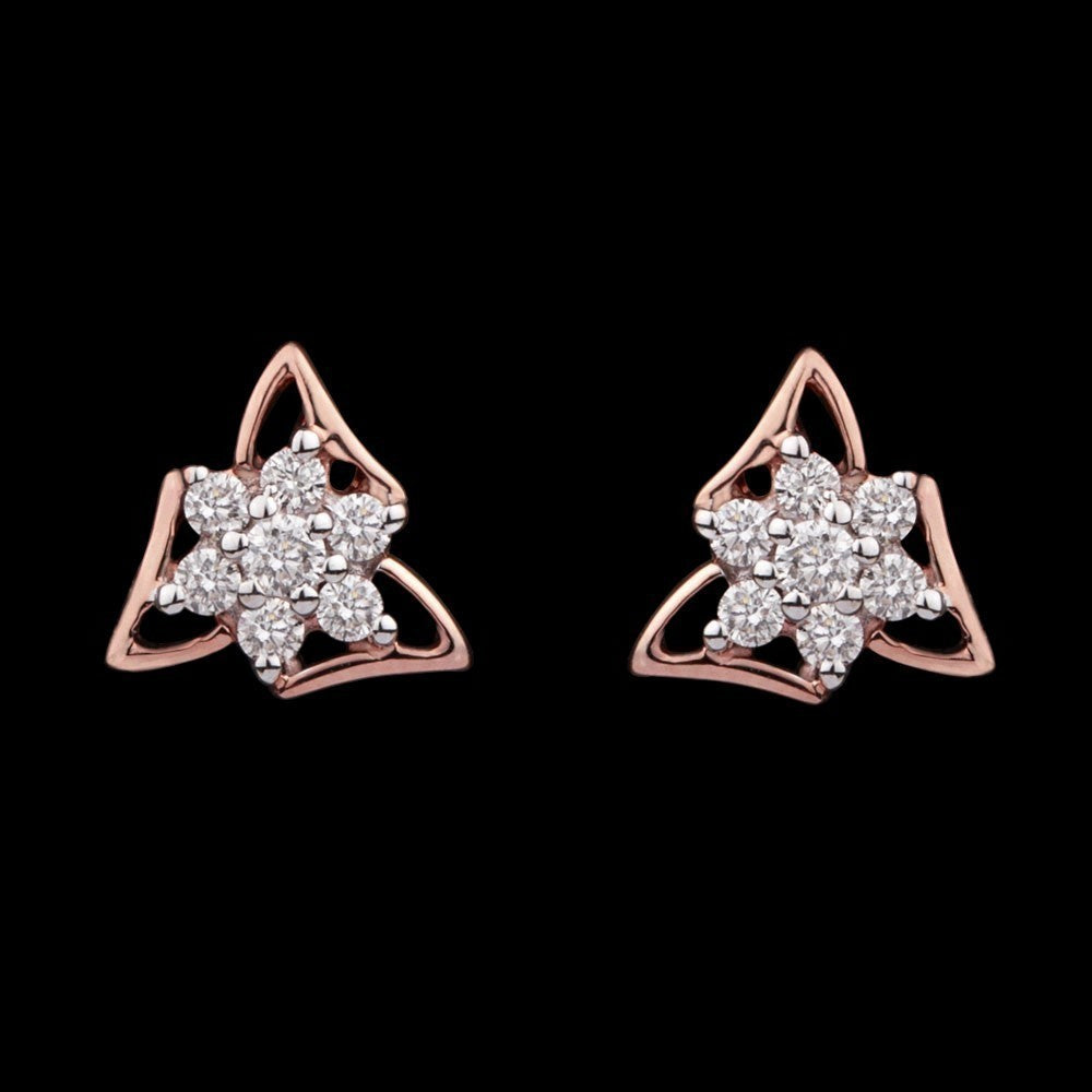 14K Rose Gold Diamond Earrings - 0.24ct VS-GH