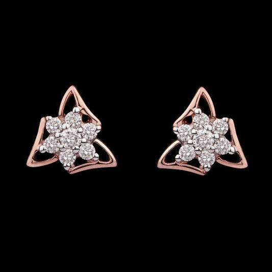 14K Rose Gold Diamond Earrings - 0.24ct VS-GH