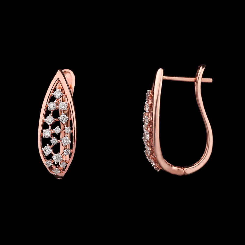 14K Rose Gold Diamond Earrings - 0.58ct VVS-VS-IJ