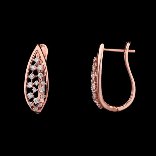 14K Rose Gold Diamond Earrings - 0.58ct VVS-VS-IJ