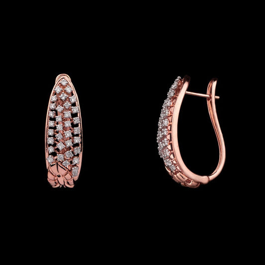 14K Rose Gold Diamond Earrings - 1.08ct VVS-VS-HI