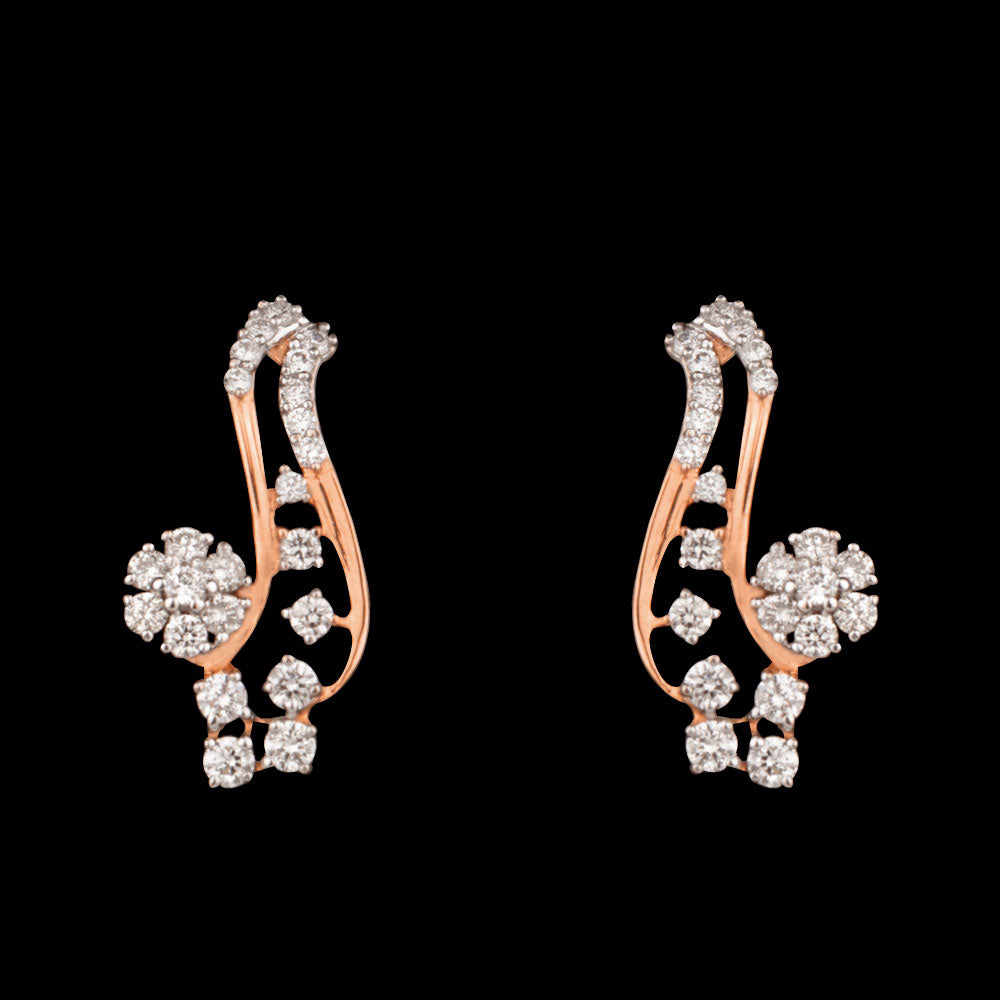 18K Rose Gold Diamond Earrings - 0.61ct SI-GH