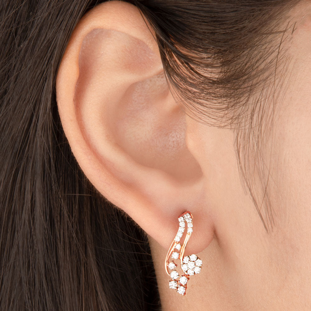 18K Rose Gold Diamond Earrings - 0.61ct SI-GH