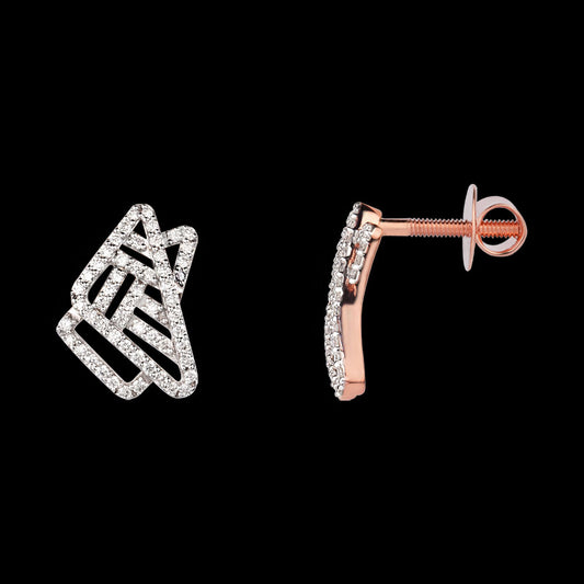 18K Rose Gold Diamond Earrings - 0.537ct SI-GH
