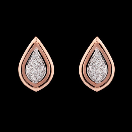 18K Rose Gold Diamond Earrings - 0.26ct SI-GH