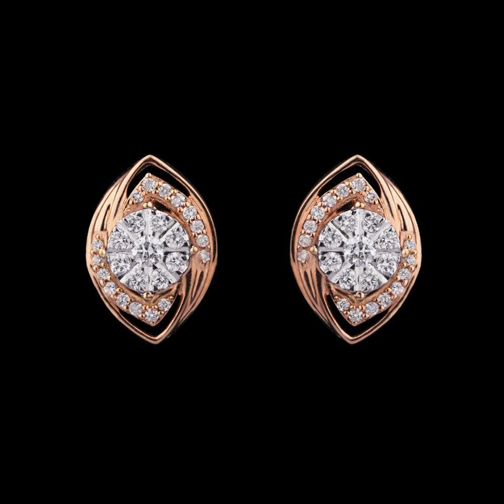 18K Rose Gold Diamond Earrings - 0.33ct SI-GH