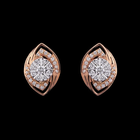 18K Rose Gold Diamond Earrings - 0.33ct SI-GH