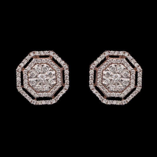 14K Rose Gold Diamond Earrings - 0.62ct SI-GH