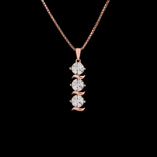 14K Rose Gold Diamond Pendant - 0.19ct VS-SI-GH