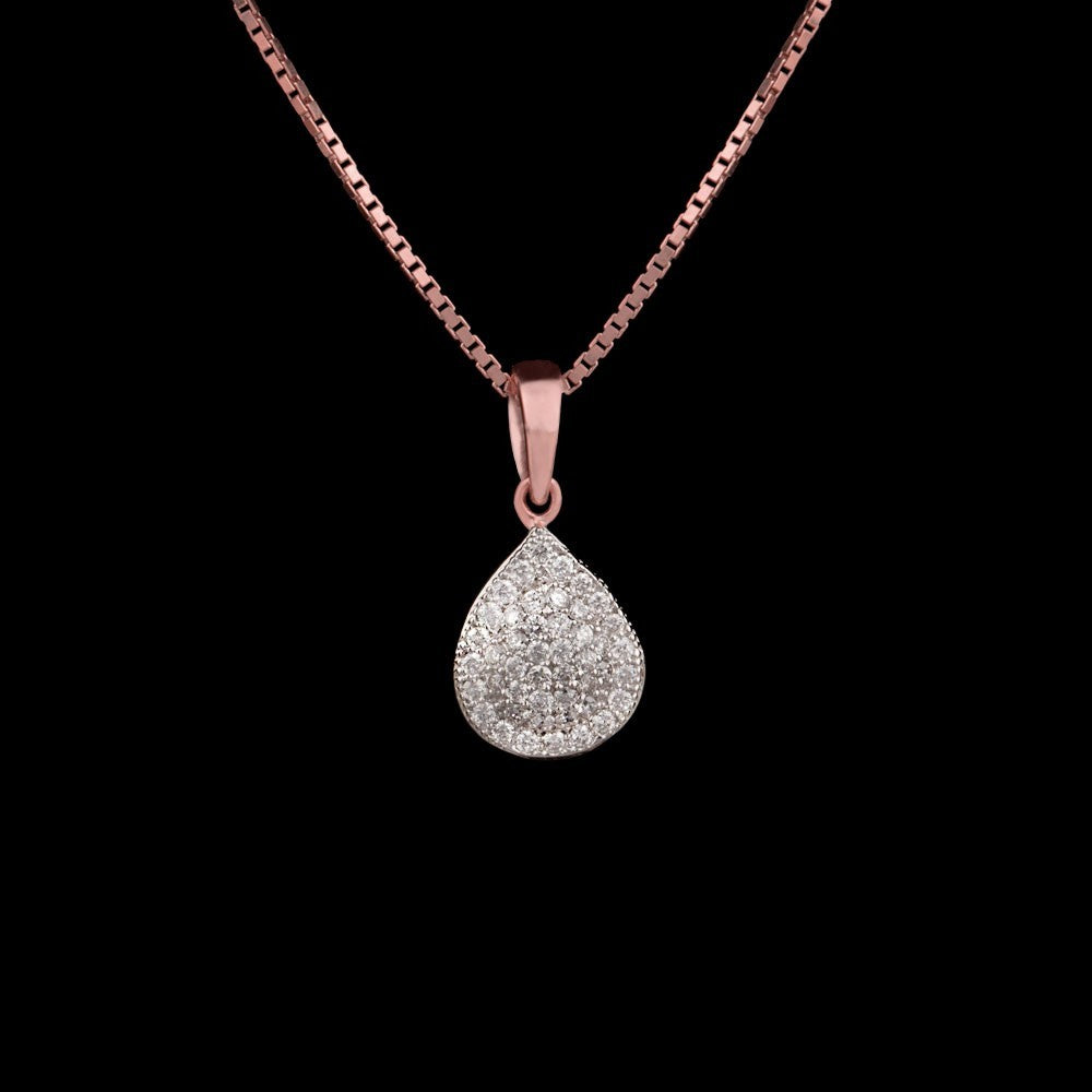 18K Rose Gold Diamond Pendant - 0.24ct SI2-I1-GH