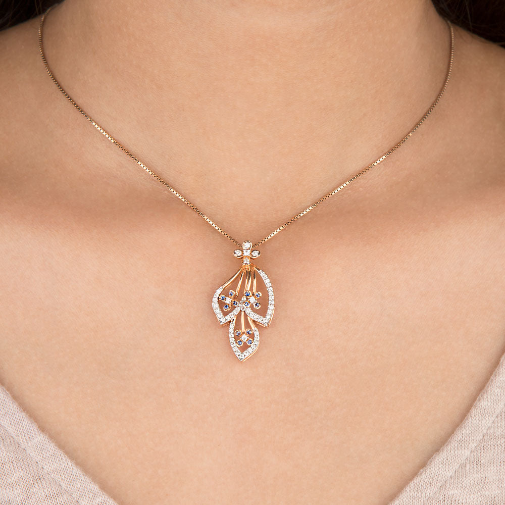 18K Rose Gold Diamond Pendant - 0.39ct SI-GH