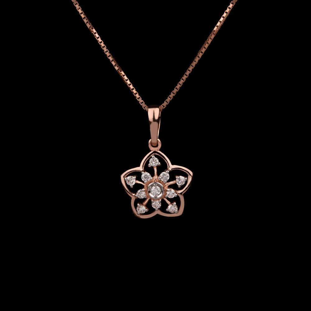 14K Rose Gold Diamond Pendant - 0.26ct VVS-VS-HI