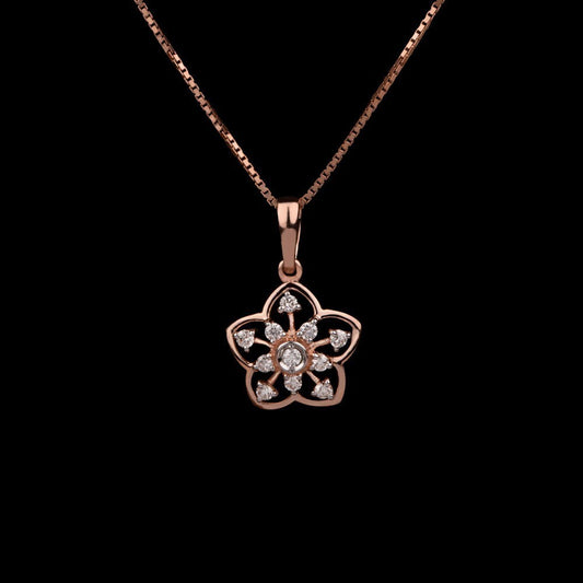 14K Rose Gold Diamond Pendant - 0.26ct VVS-VS-HI