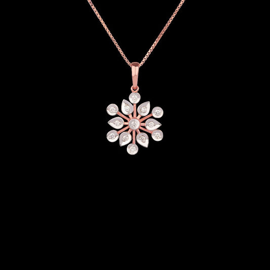 14K Rose Gold Diamond Pendant - 0.28ct VVS-VS-HI