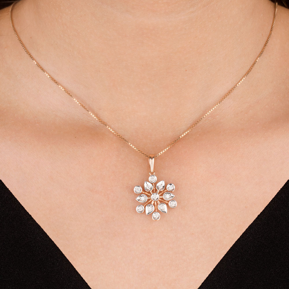 14K Rose Gold Diamond Pendant - 0.28ct VVS-VS-HI