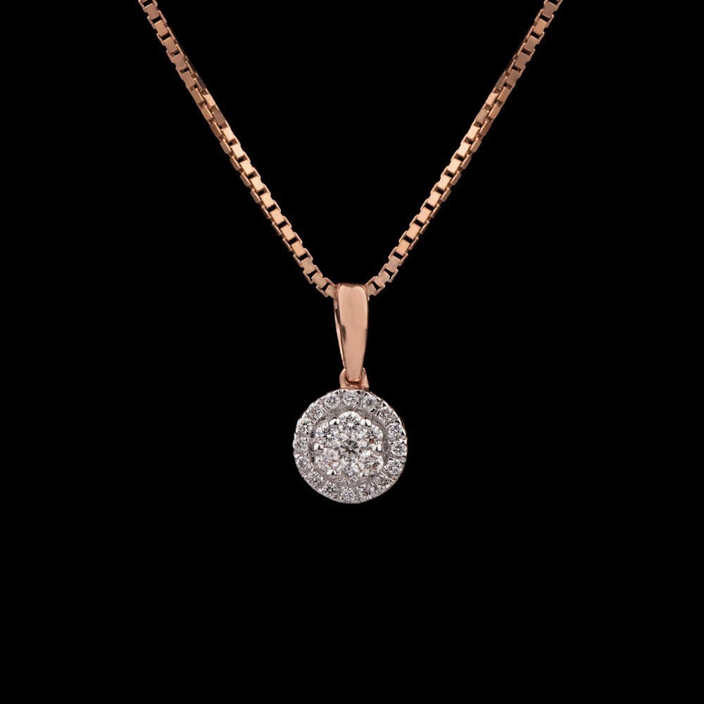 14K Rose Gold Diamond Pendant - 0.12ct SI-IJ
