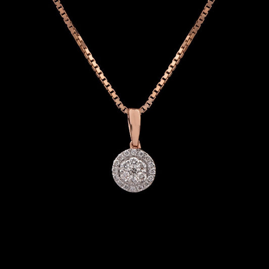 14K Rose Gold Diamond Pendant - 0.12ct SI-IJ