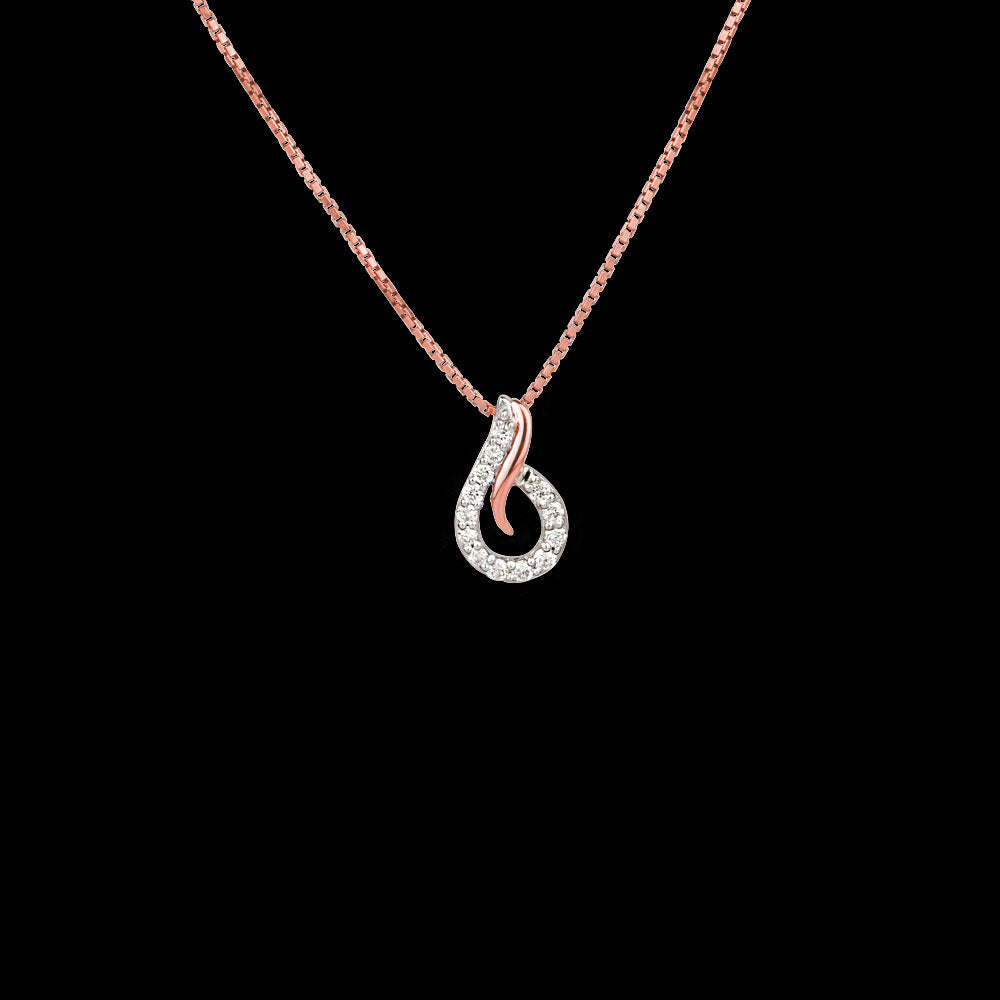 18K Rose Gold Diamond Pendant - 0.1ct VVS-VS-GH