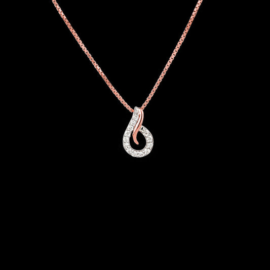 18K Rose Gold Diamond Pendant - 0.1ct VVS-VS-GH