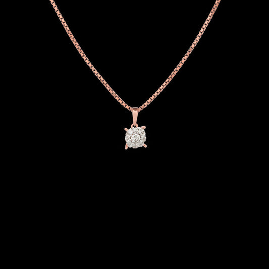 14K Rose Gold Diamond Pendant - 0.1ct SI-IJ