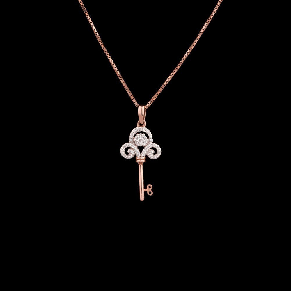 14K Rose Gold Diamond Pendant - 0.15ct VVS-VS-GH