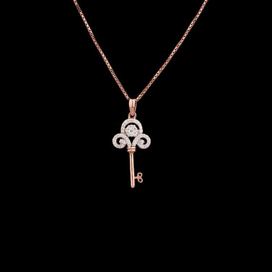 14K Rose Gold Diamond Pendant - 0.15ct VVS-VS-GH