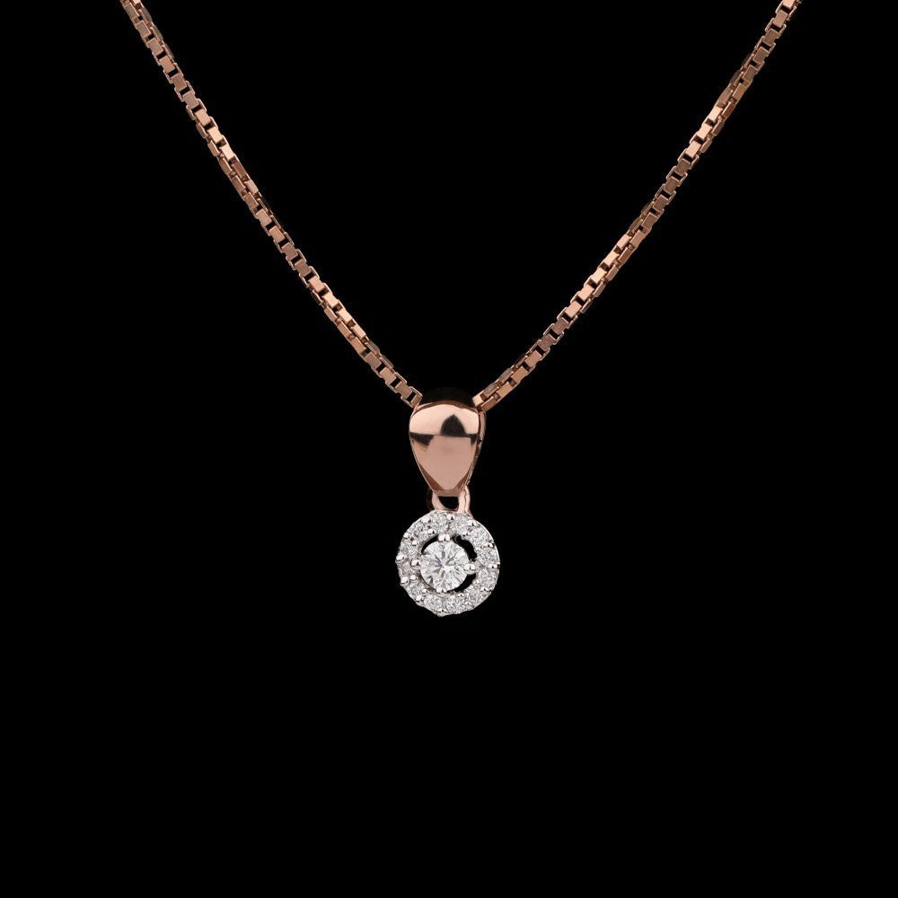 14K Rose Gold Diamond Pendant - 0.11ct SI-IJ