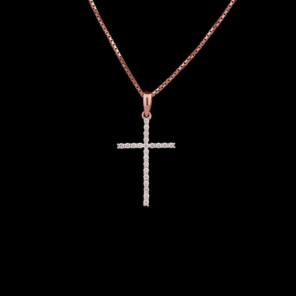 14K Rose Gold Diamond Pendant - 0.15ct VVS-VS-GH