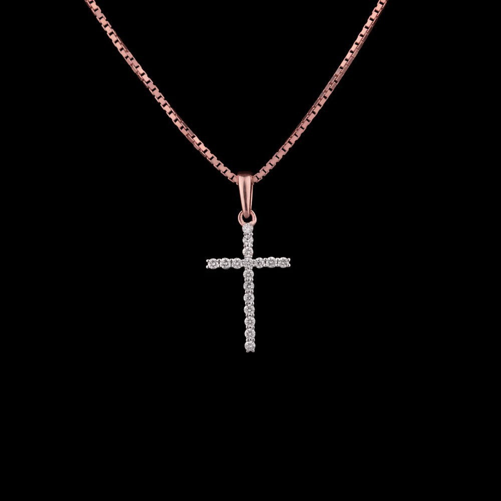 14K Rose Gold Diamond Pendant - 0.11ct VVS-VS-GH