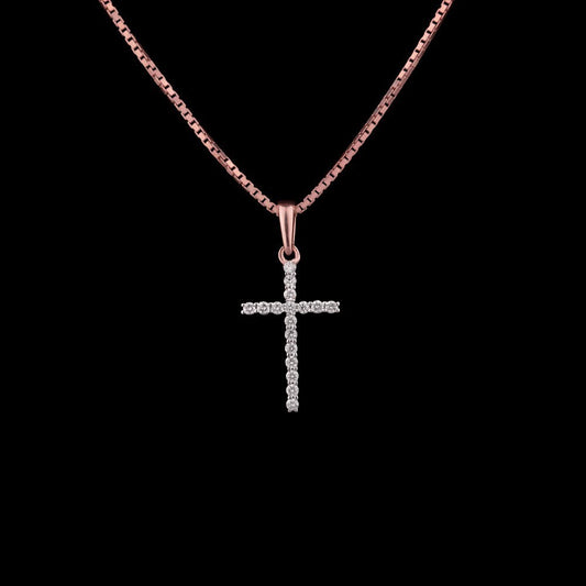 14K Rose Gold Diamond Pendant - 0.11ct VVS-VS-GH