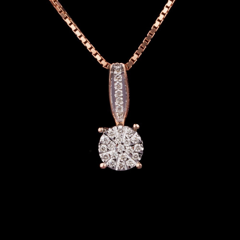 14K Rose Gold Diamond Pendant - 0.13ct SI-IJ