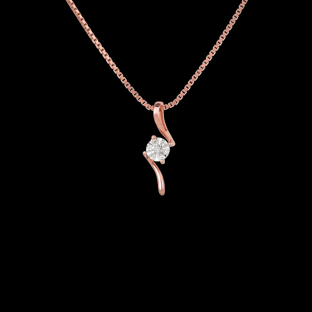 14K Rose Gold Diamond Pendant - 0.04ct SI-IJ