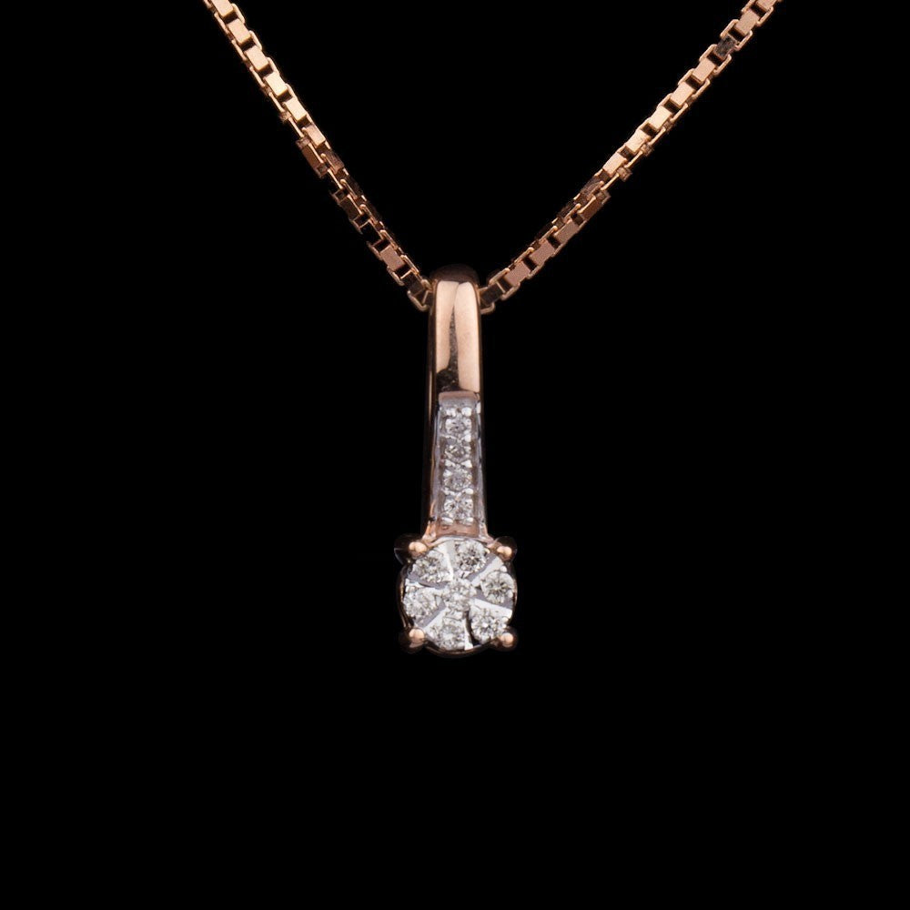 14K Rose Gold Diamond Pendant - 0.06ct SI-IJ