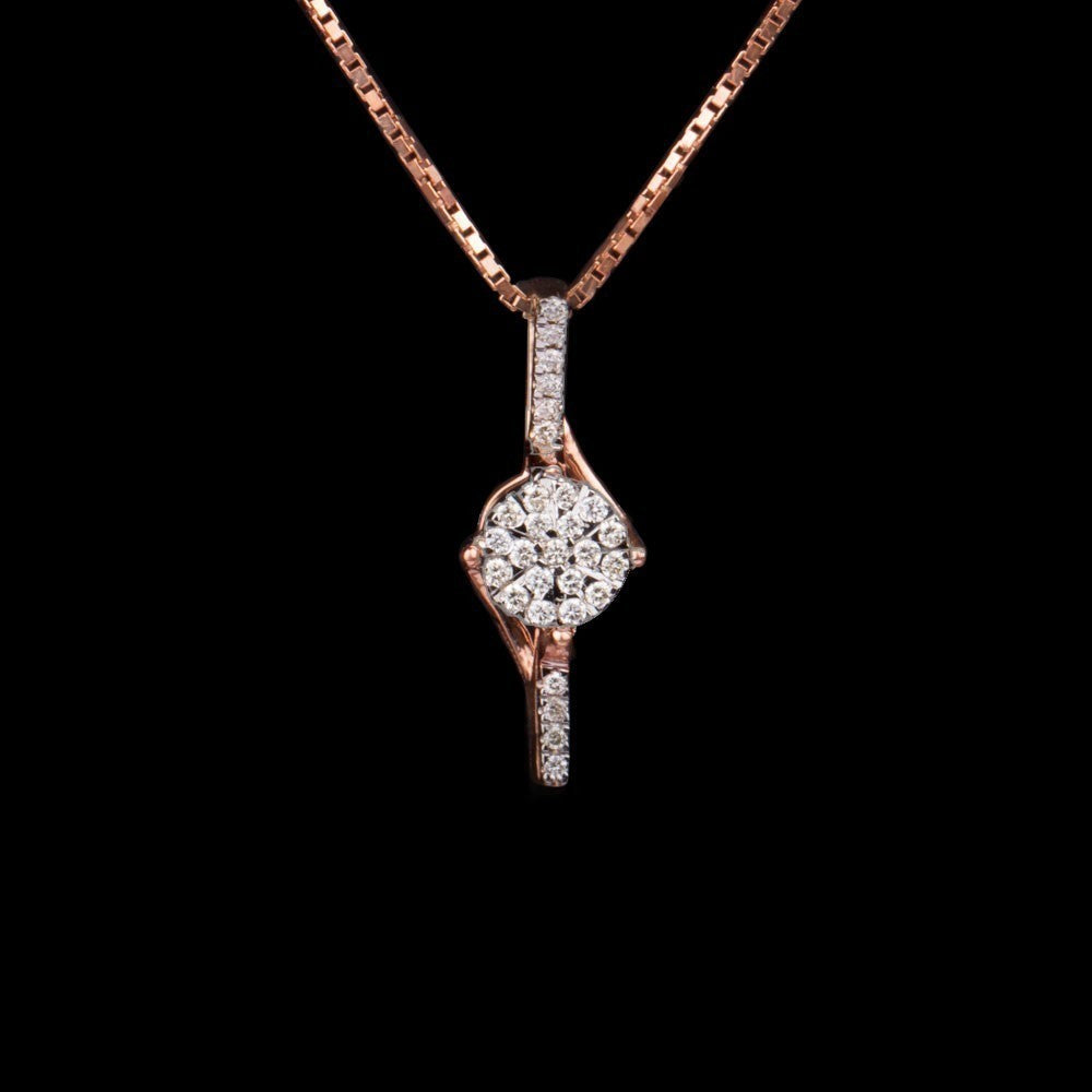 14K Rose Gold Diamond Pendant - 0.13ct SI-IJ