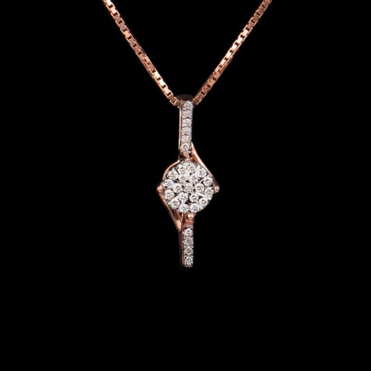 14K Rose Gold Diamond Pendant - 0.13ct SI-IJ