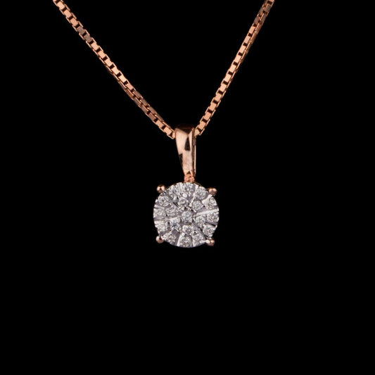 14K Rose Gold Diamond Pendant - 0.1ct SI-IJ