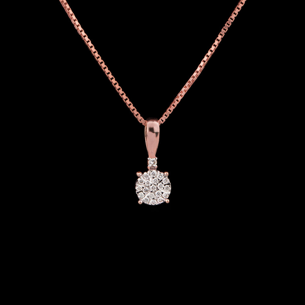 14K Rose Gold Diamond Pendant - 0.11ct SI-IJ