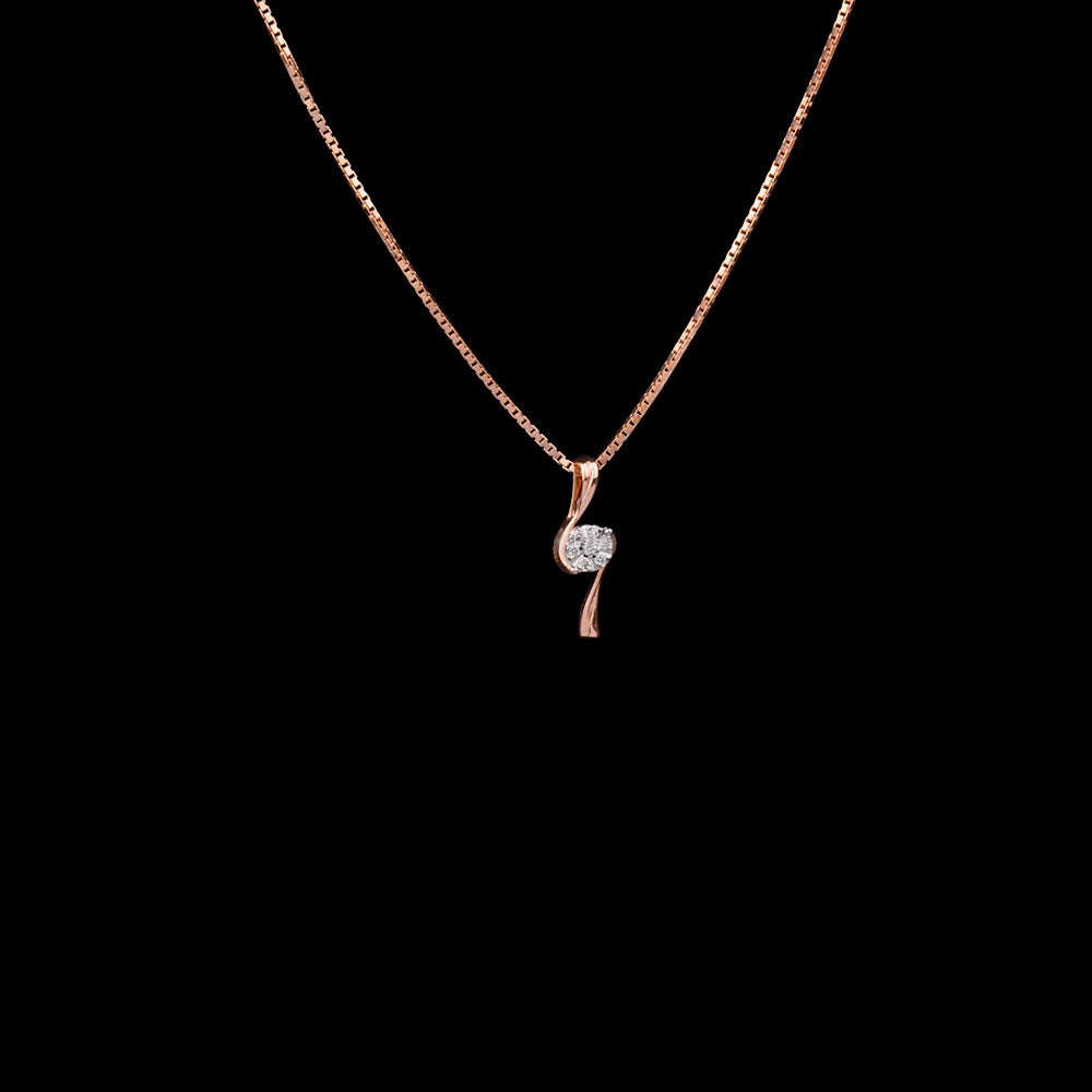 14K Rose Gold Diamond Pendant - 0.04ct SI-IJ