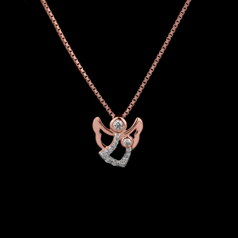 14K Rose Gold Diamond Pendant - 0.14ct SI-IJ