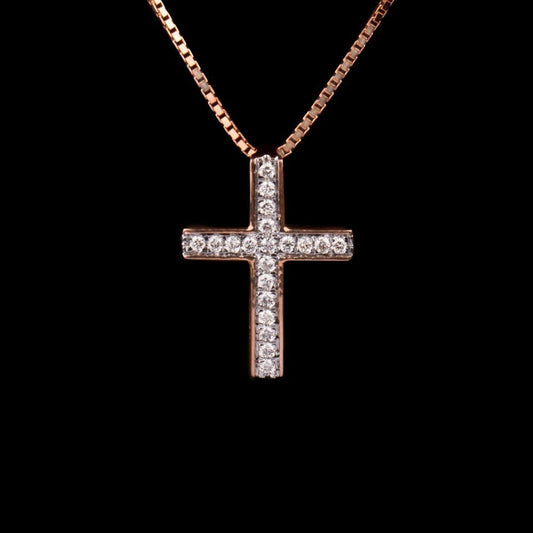14K Rose Gold Diamond Pendant - 0.13ct VVS-VS-GH