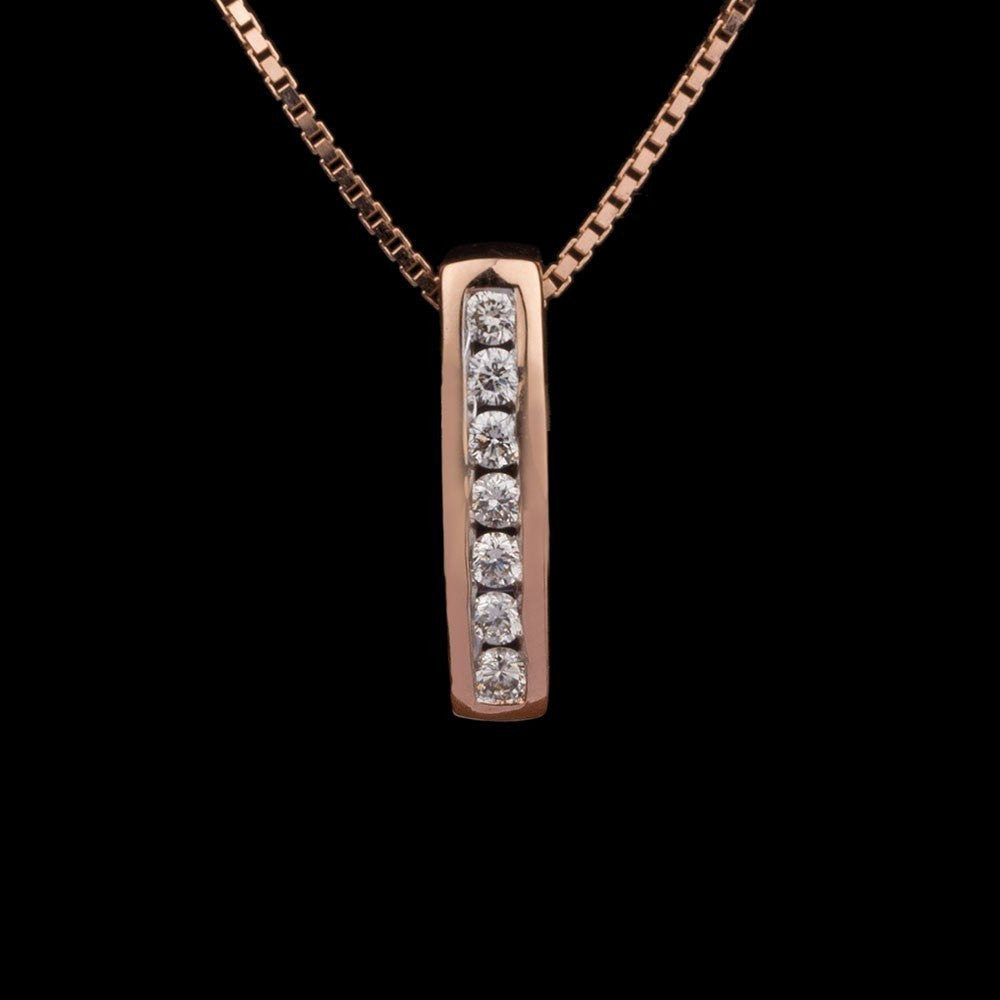 14K Rose Gold Diamond Pendant - 0.18ct SI-IJ