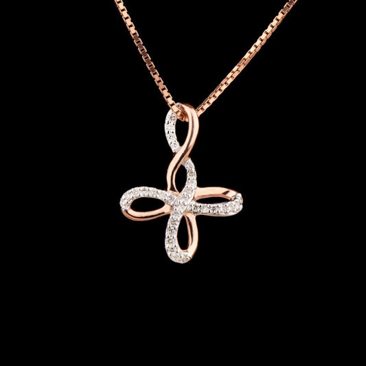 14K Rose Gold Diamond Pendant - 0.14ct VVS-VS-GH